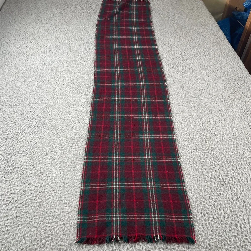 Vintage Pendleton Virgin Wool Plaid Scarf Quiet Luxury‎ Academia Red Old Money